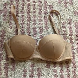 Cream balconette push up bra